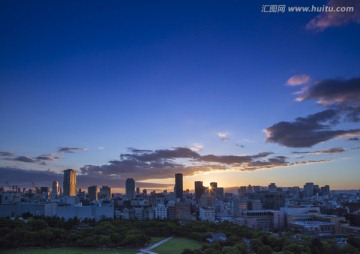 城市日落日出