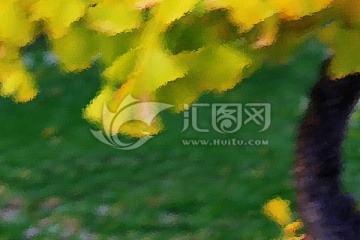秋天抽象油畫(huà)