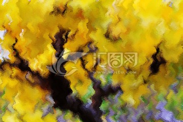 發(fā)財(cái)樹抽象油畫