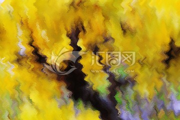 發(fā)財(cái)樹抽象油畫