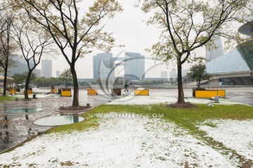 钱江新城雪景