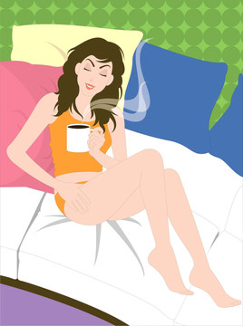 年輕女子卡通插圖