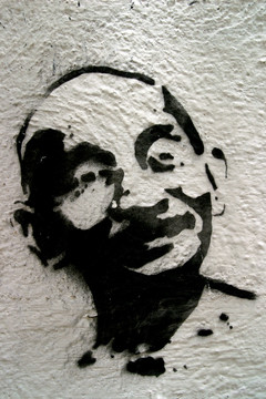 甘地，模板涂鸦艺术。
