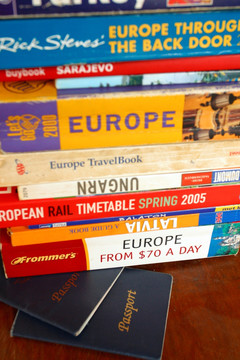 背包收藏的欧洲旅游书