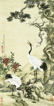 松梅雙鶴圖