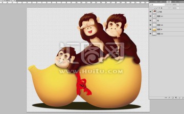 三不猴 猴子 猴年 吉祥 葫芦