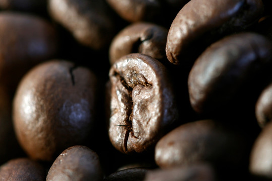 咖啡豆的宏观图片