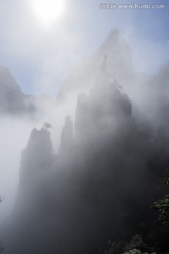 水墨黄山 竖片 云海苍茫