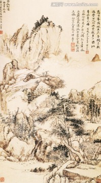 國畫 松濤圖