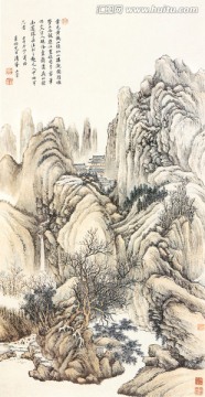 國畫 仙山樓觀圖