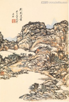 风景国画 山水图