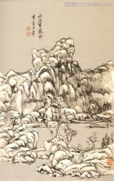 风景国画 山水图