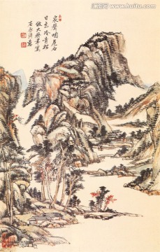 风景国画 山水图