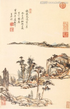 山水畫(huà) 清初四王 山水圖