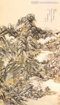 山水畫  仿黃公望山水圖