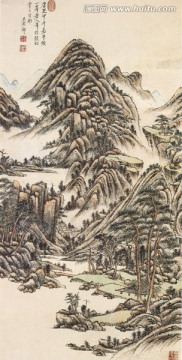 山水畫 清初四王 一峰山水圖