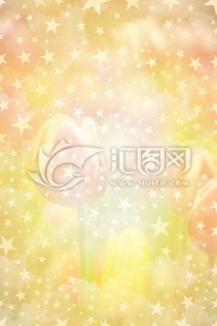 金色星星 郁金香 印花底紋