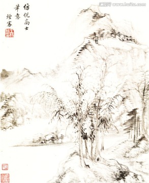 高清國畫 清初四王 山水圖