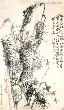國(guó)畫 鄭板橋 蘭竹荊棘圖