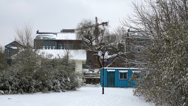 公园雪景