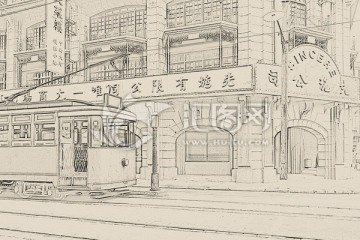 老上海建筑线描（未分层）