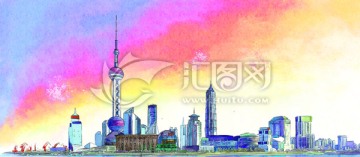 上海水彩手繪分層