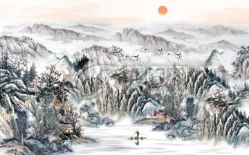 水墨山水画