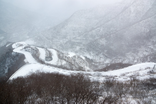 仰天山九龙盘雪韵