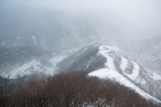 仰天山九龙盘雪韵