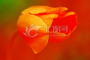郁金香油畫