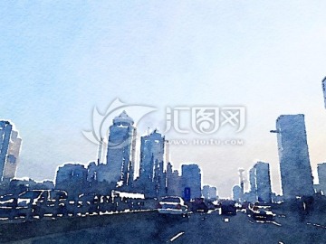 北京東三環(huán)水彩畫(huà)