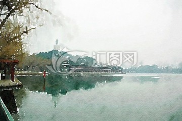 北海公園 水彩寫(xiě)生