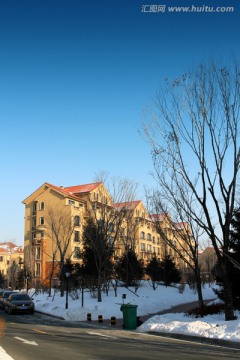 别墅 冬天 雪景