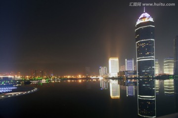 绍兴迪荡梅龙湖夜景