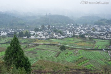 远眺西递村全景