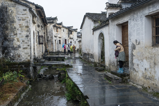 西递村 小溪 溪水