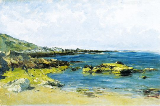 海灣風(fēng)景油畫