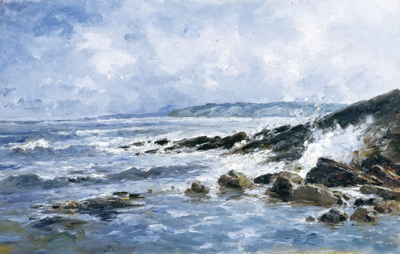 大海風景油畫