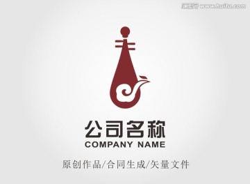 古典琵琶logo 标志设计