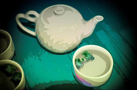 抽象畫 茶壺茶韻 TIF無分層