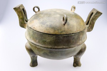 三圆青铜鼎青铜器 汉代