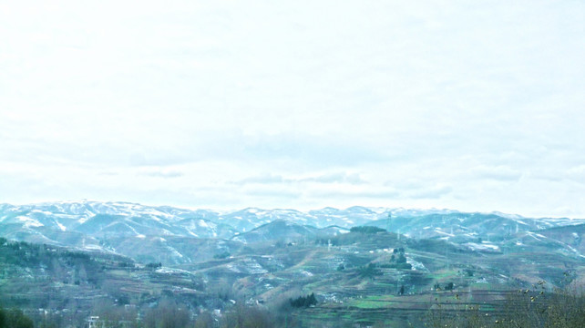 雪景 雪后山川 冬天