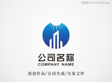 太阳建筑logo 标志设计