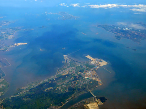 台湾海峡兴化湾一带航拍