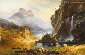 印第安人 風景油畫