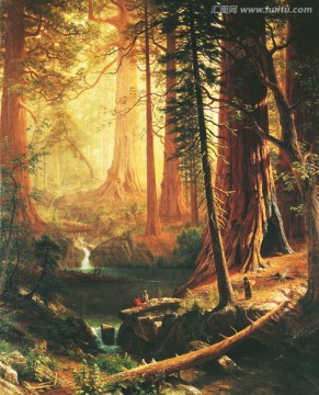神秘森林 风景油画