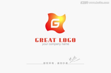 旗子logo 字母G标志