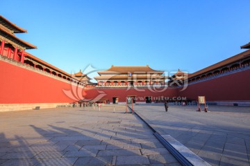 北京故宫午门广场城楼红墙