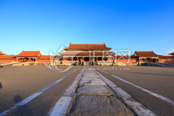 北京故宫太和殿前广场太和门