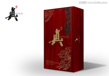 茶葉木盒平面展開圖